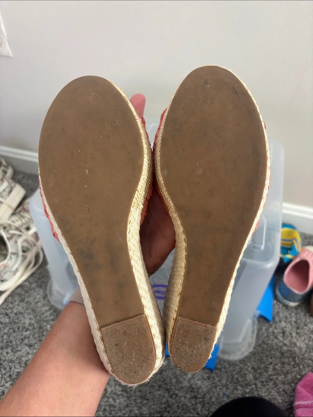 Jack Rogers Coral Pink Wedge Slide Sandals